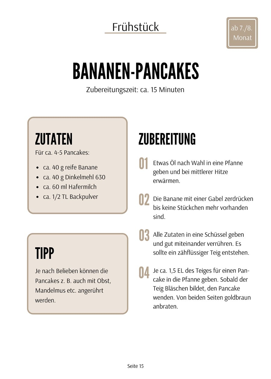 Bananen - Pancakes Rezept - Baby